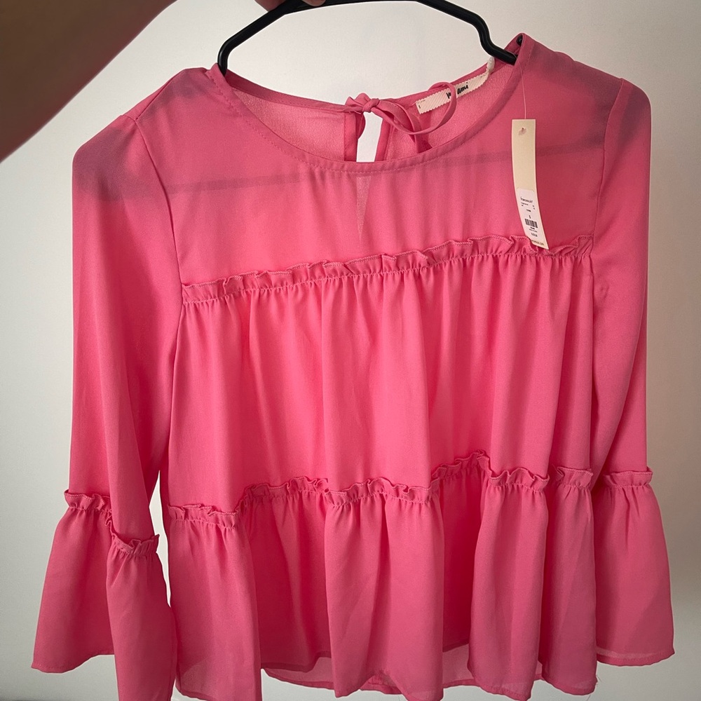 Pink Ruffle Blouse